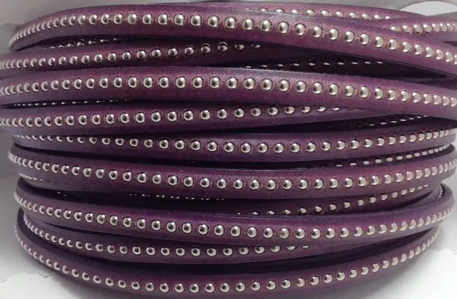 CUIR BILLES 6MM - Violet foncé