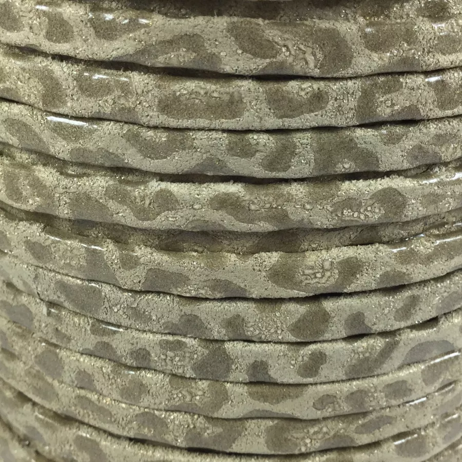 Cuir guépard 5mm doublé - Beige