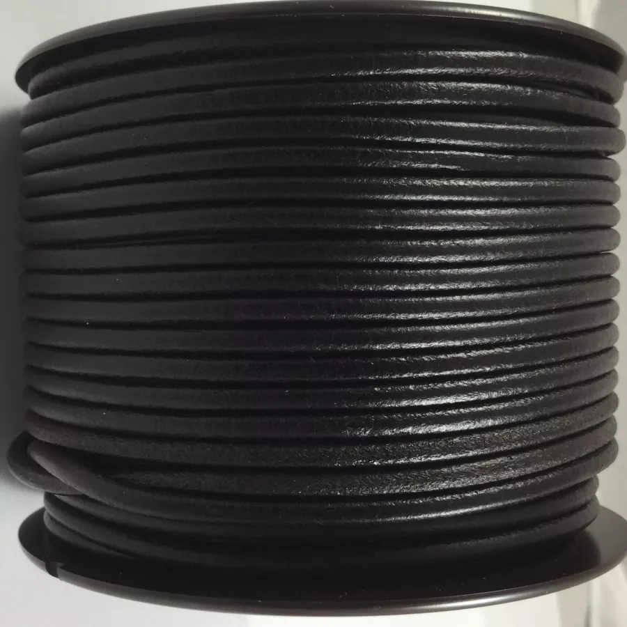 CUIR ROND 3mm - Marron foncé