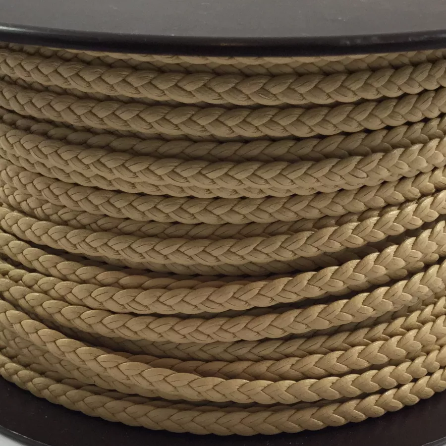 Cuir Tressé double face 4-5mm - Beige