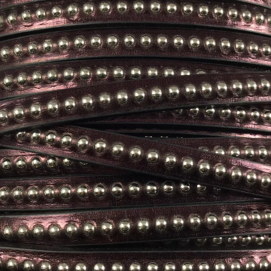 Cuir bille metalisé - Prune