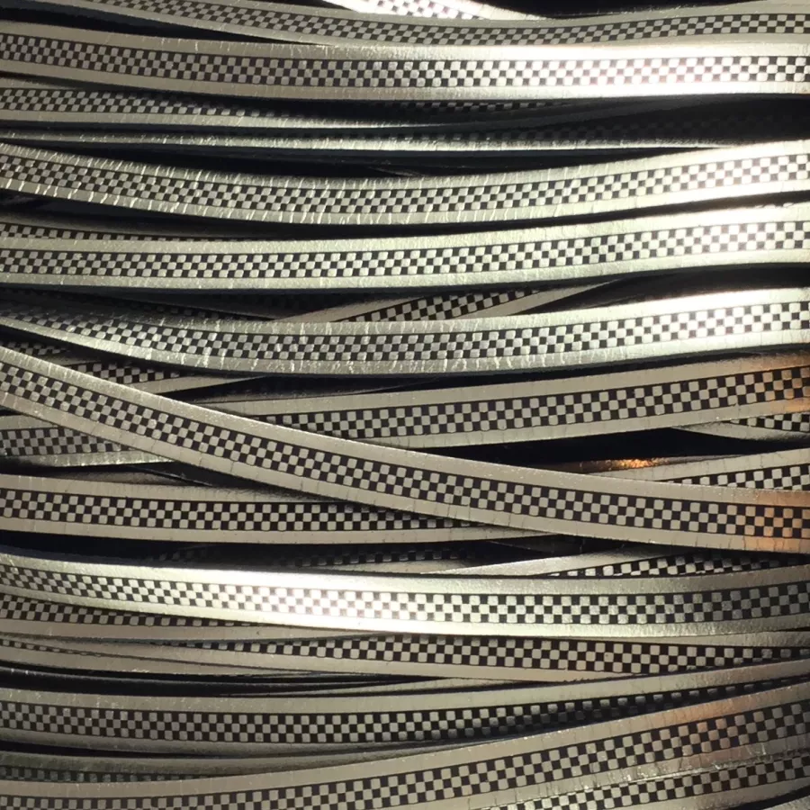 CUIR DAMIER 10MM - Or