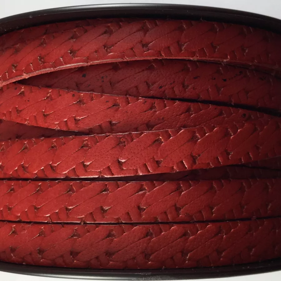 Cuir 10mm point couture - Rouge