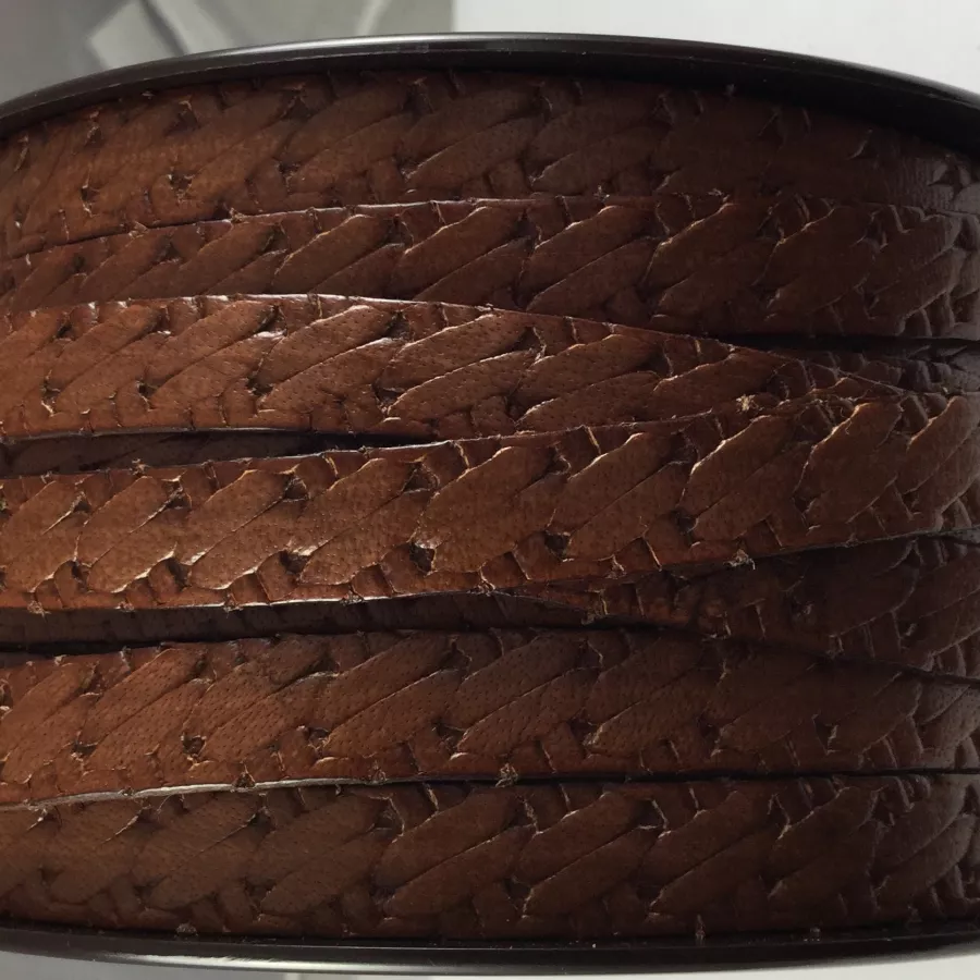 Cuir 10mm point couture - Marron foncé