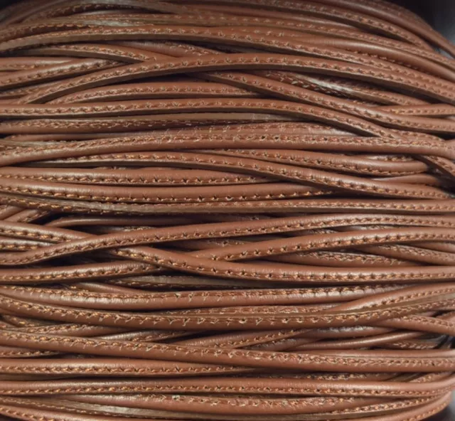 L599 Cuir cousu 1.5mm-43 COULEURS - Marron moyen