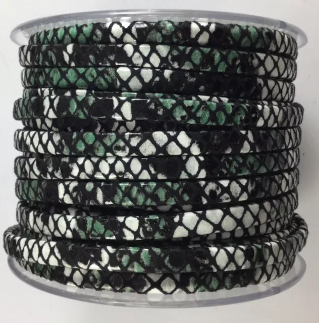 Cuir motif écaille 5mm haute couture - Vert