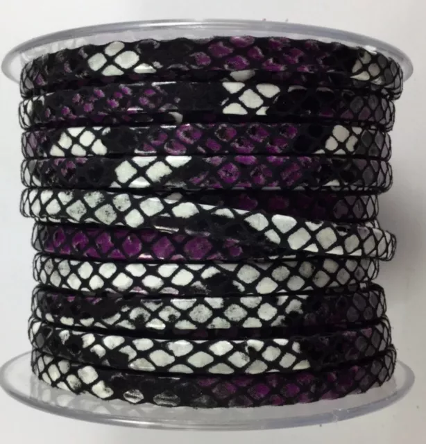 Cuir motif écaille 5mm haute couture - Violet