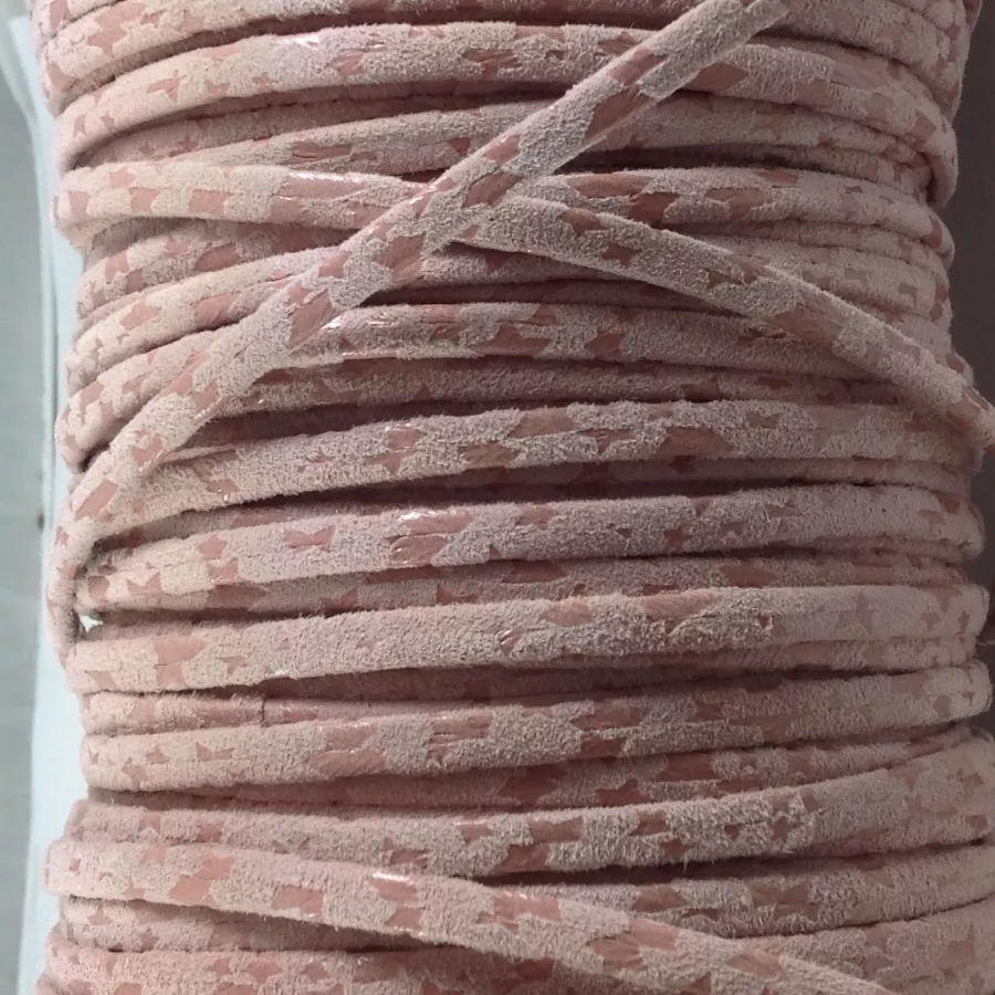 Cuir exclusivité 5mm star - Rose poudré