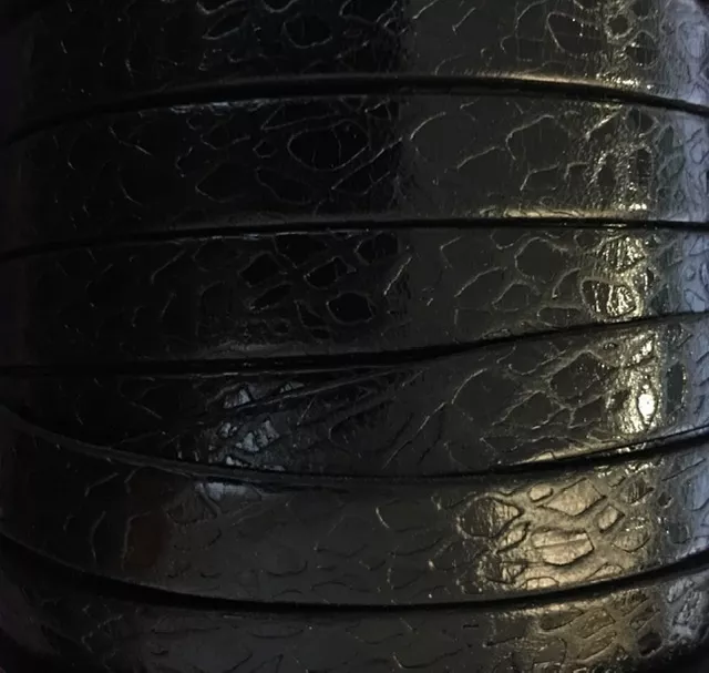 Cuir de veau motif spider 10mm-NOUVELLES COULEURS - Noir