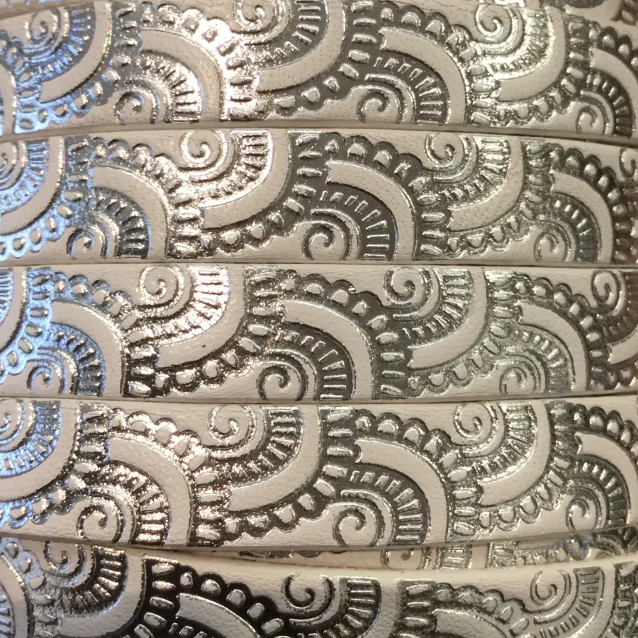 Cuir DE VEAU 10MM BLOMST - Argent