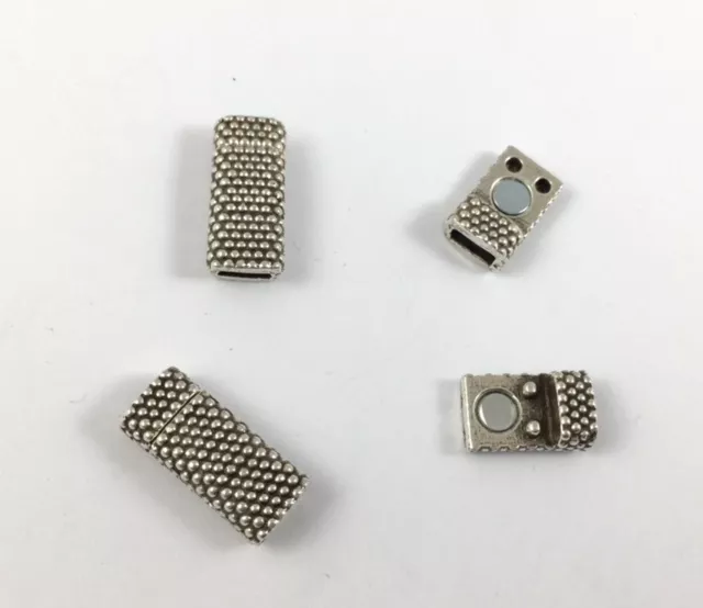 Fermoir aimanté 5x2 diamanté - Argent