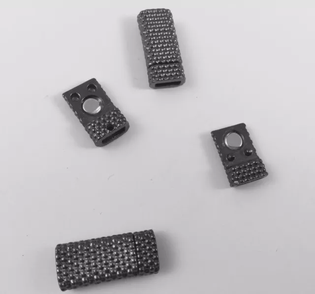 Fermoir aimanté 5x2 diamanté - Noir