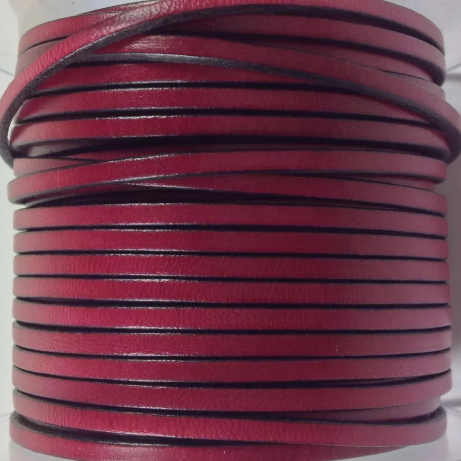 1m Cuir de veau 3mm plat-NOUVELLES COULEURS - Bordeaux