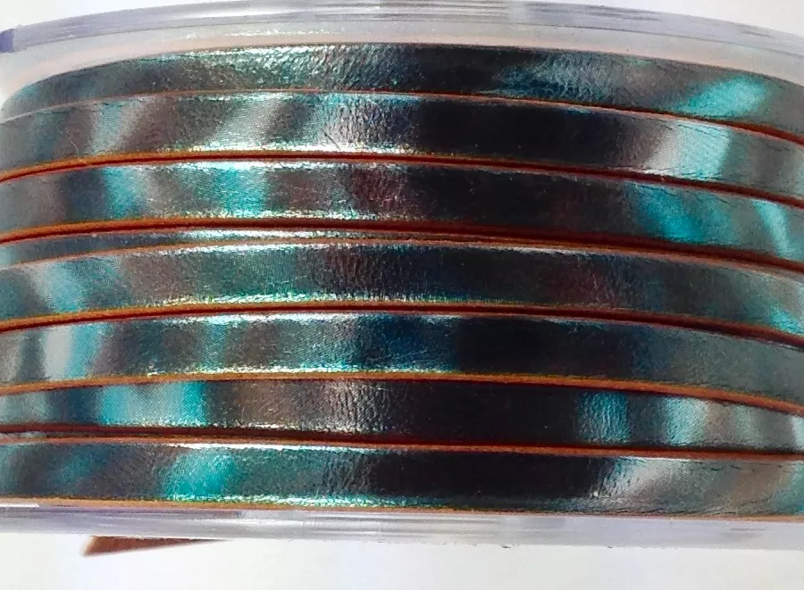 Cuir imprimé irisé 5mm - Argent