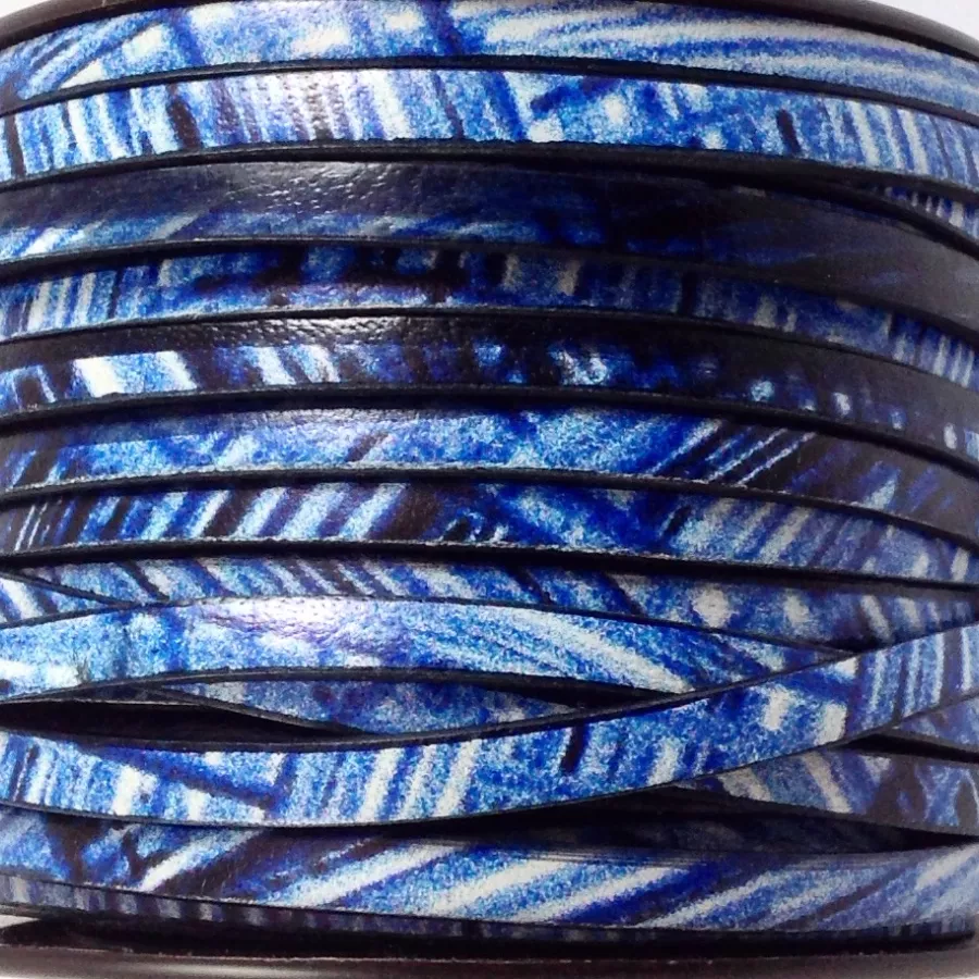 Cuir de veau Italien 5mm avec motif - Bleu marine