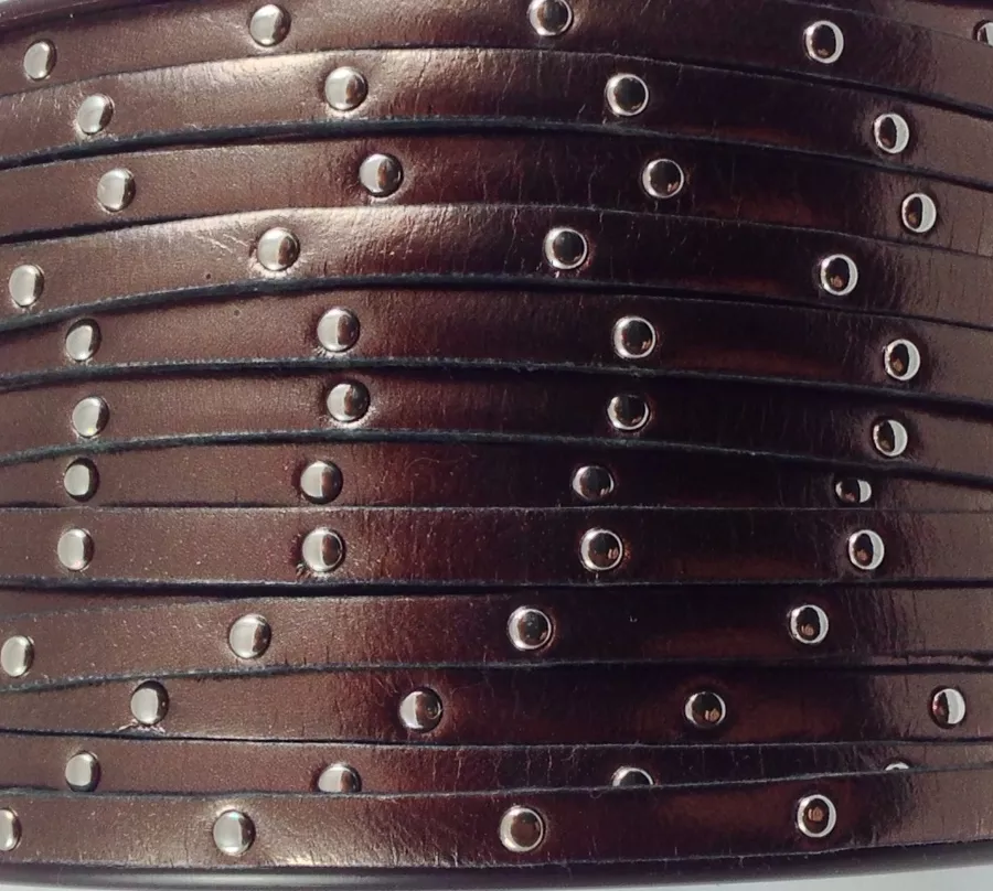 Cuir de veau clouté 5mm-NOUVELLES COULEURS - Bronze