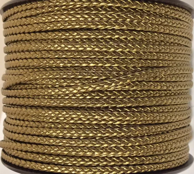 Cuir d'agneau tressé 3mm-qualité joallerie-NOUVELLES COULEURS - Bronze