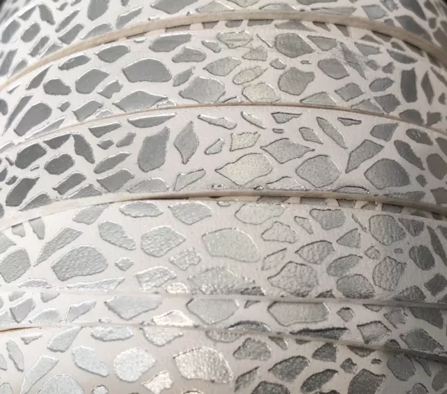 Cuir de veau motif spider 10mm-NOUVELLES COULEURS - Blanc