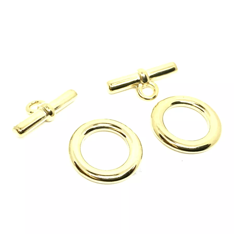 Fermoir T épais argent vif ou or - Or