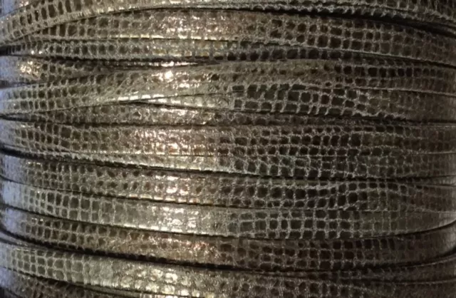 15 couleurs de Cuir 5 mm Balade ecossaise - Argent antique