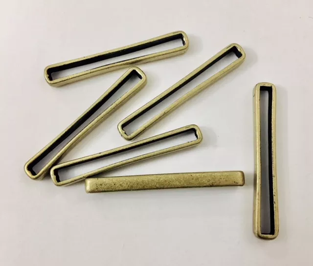 10Passants fin 30mm en etain plaqué argent - Bronze