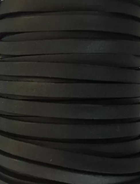 lanière 4 mm en veau non doublé pour sautoir - Noir