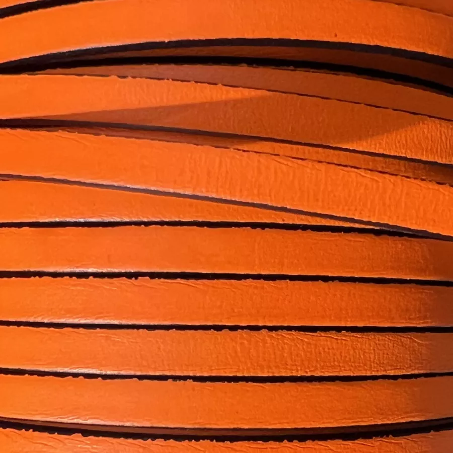 Cuir de veau 5mm-nouvelles couleurs - Orange fluo