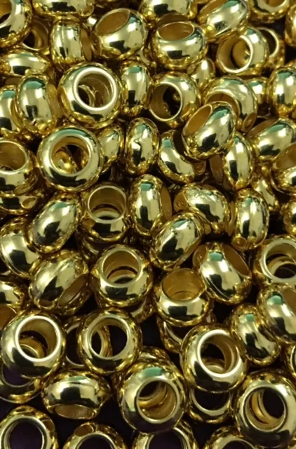 50 perles en metal 6mm trou 3.40mm - Or