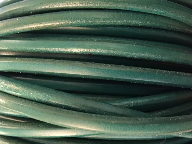 Cuir rond 5mm - Bleu turquoise