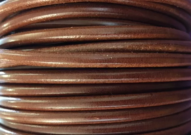 Cuir rond 5mm - Marron moyen