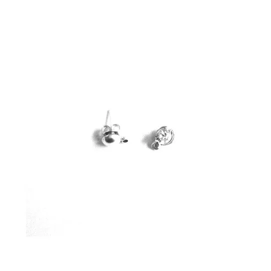 Boucles d'oreilles à clous en forme de demi sphère - Argent