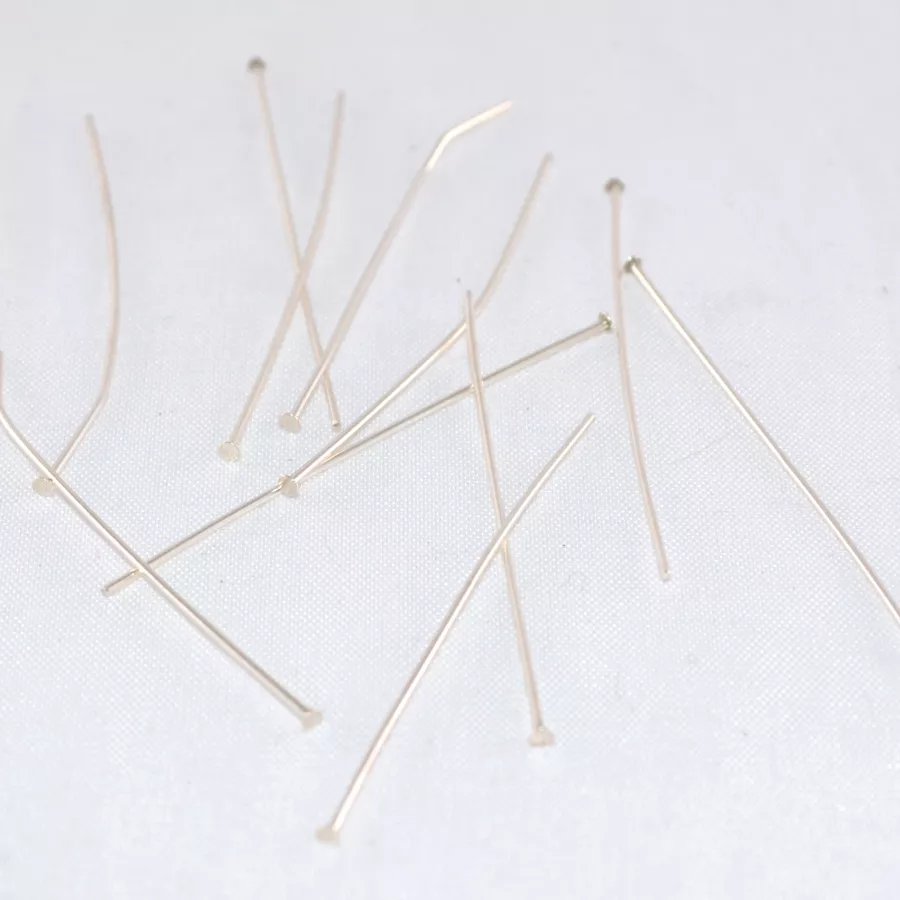 Clous 4mm FIN en laiton  plaqués en argent ou en doré - Argent