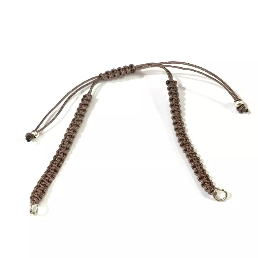 bracelet macramé prêt à l'emploi - Marron glace métallisé