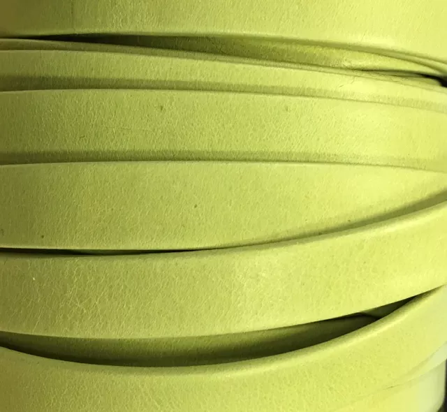 Cuir Chèvre - Plat - 10 mm - Vert anis