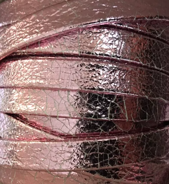 Cuir 10mm doublé Pearly - Rose