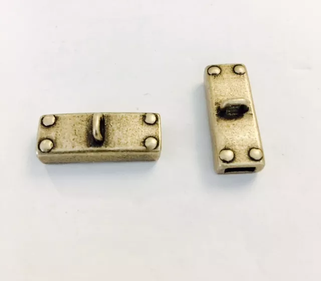 Passant pour cuir 5mm, en étain plaqué argent - Bronze