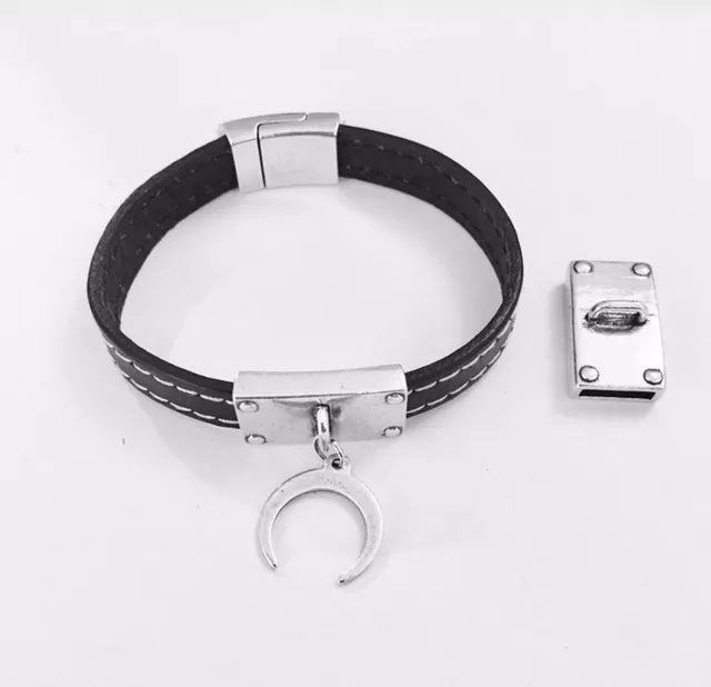 Passant 10 mm en étain plaqué argent avec accroche breloque - Argent