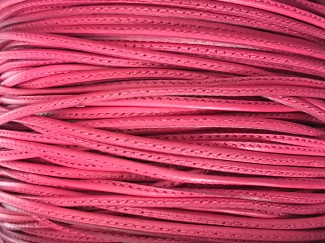 L599 Cuir cousu 1.5mm-43 COULEURS - Fuchsia