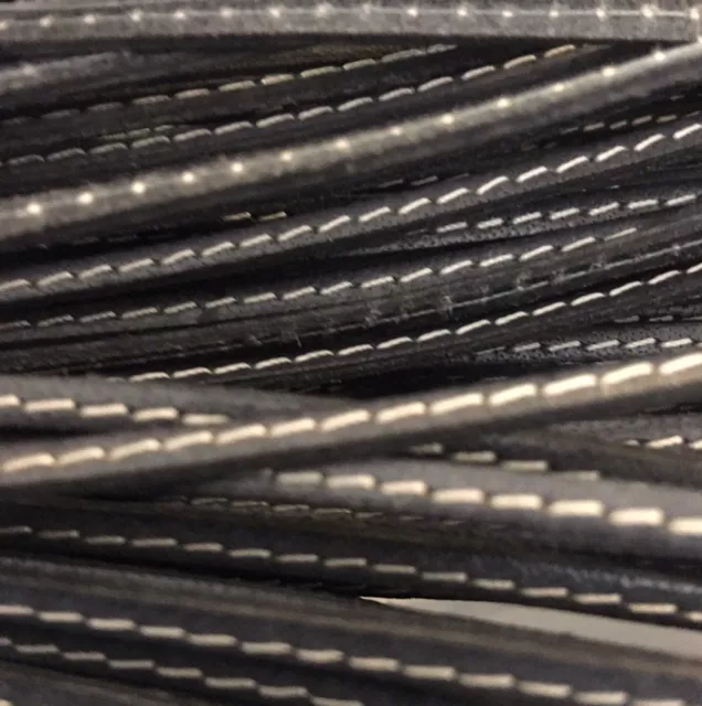 Cuir cousu 3mm - Gris