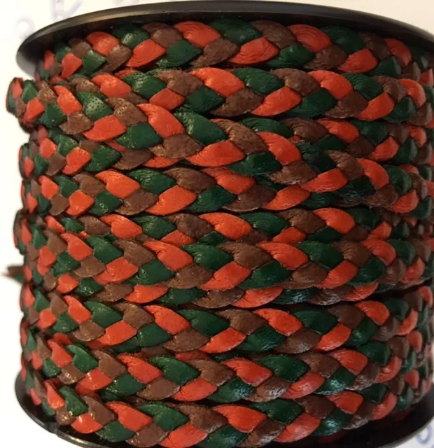 Cuir tressé 6mm-ITALIEN - Multicouleur
