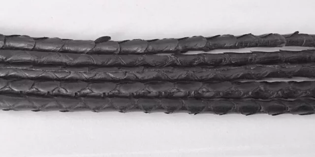 Véritable Python 3 mm rond-Pour la Joaillerie - Noir