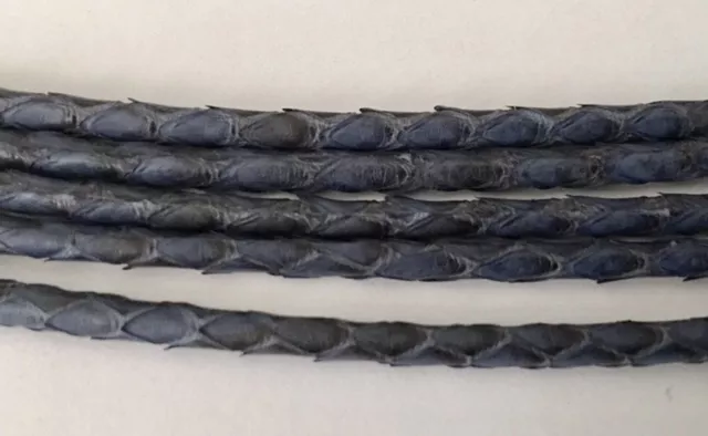 Véritable Python 3 mm rond-Pour la Joaillerie - Bleu