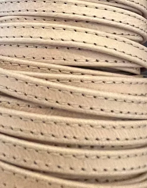 Cuir d'agneau plongé 5 mm double coutures-NOUVELLES COULEURS - Rose poudré