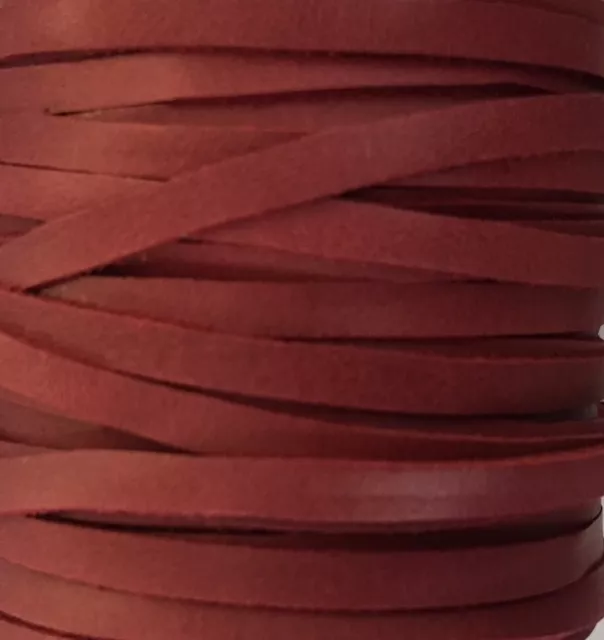 lanière 4 mm en veau non doublé pour sautoir - Bordeaux