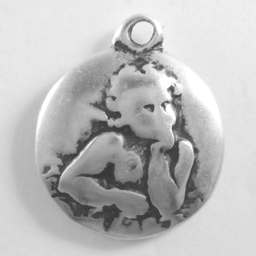 Pendant ange bombé double face