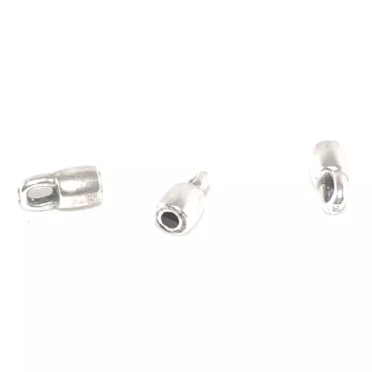 Embout avec anneau 2 mm pour cuir rond - Argent