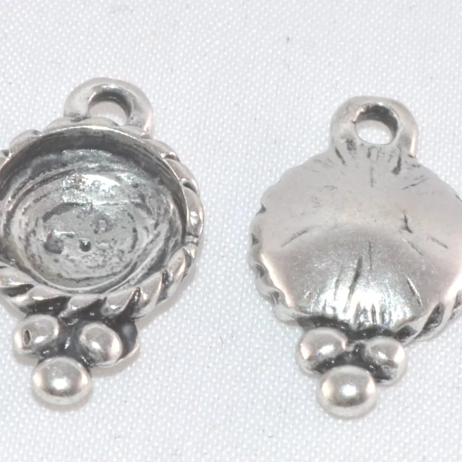 Pendant médaille à coller cabochon -cuir