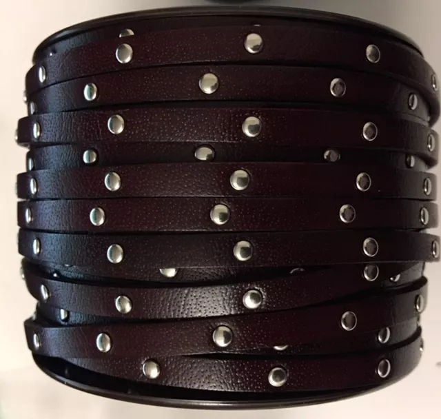 Cuir de veau clouté 5mm-NOUVELLES COULEURS - Bordeaux