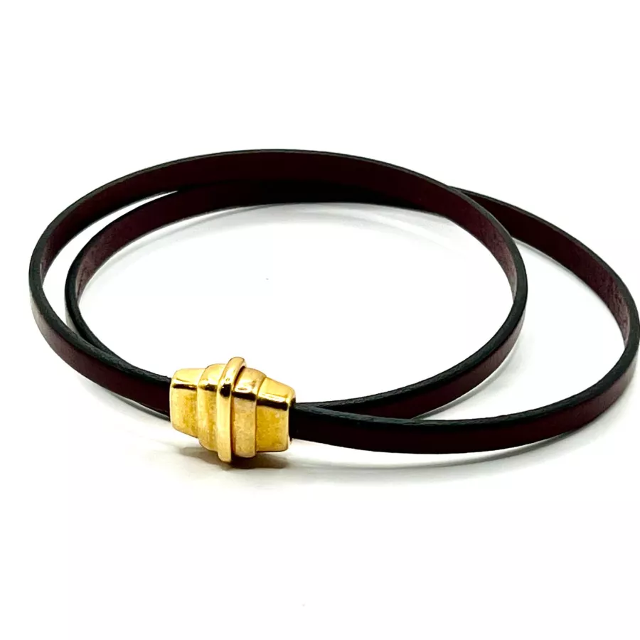 Fermoir aimanté en forme de pyramide pour cuir 5mm plat-4 couleurs - Or