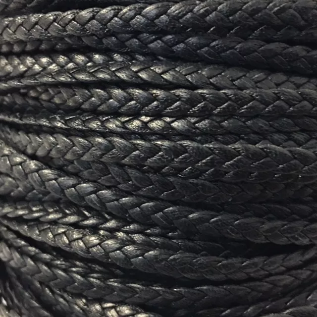 Cuir d'agneau tressé 3mm-qualité joallerie-NOUVELLES COULEURS - Bleu marine